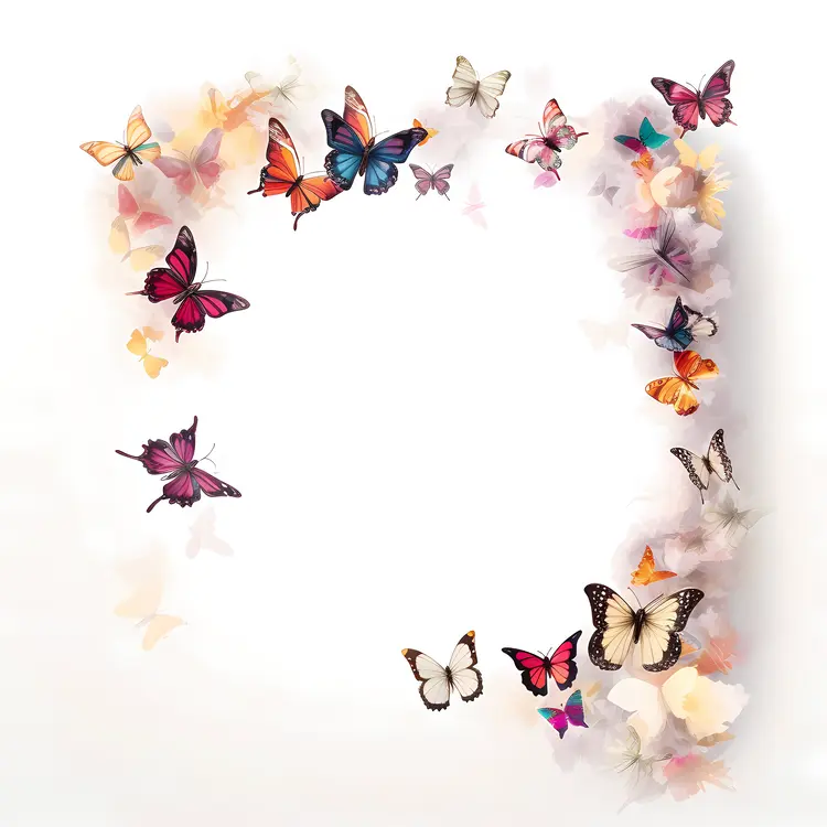 Butterfly Frame with Vibrant Colors and Patterns