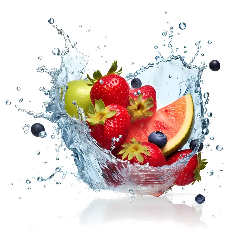Fresh Fruit Splash with Strawberries and Watermelon