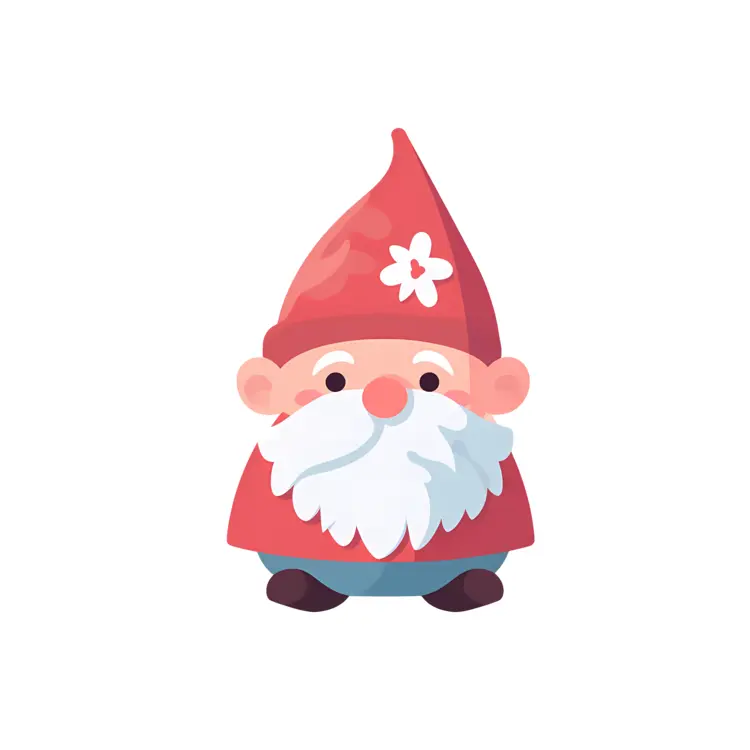 Cute Gnome with Red Hat and Beard