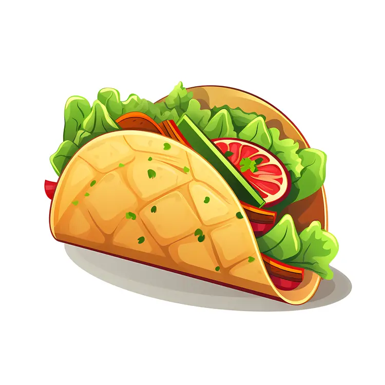 Yummy Taco with Fresh Greens
