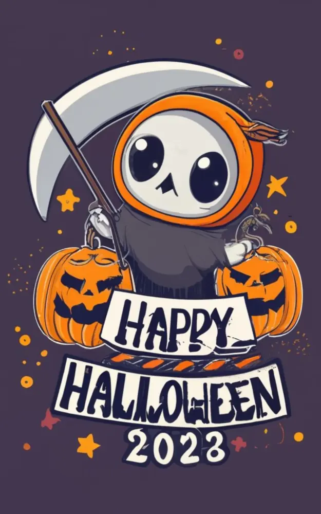 Cute Skeleton with Pumpkin Head for Halloween 2023