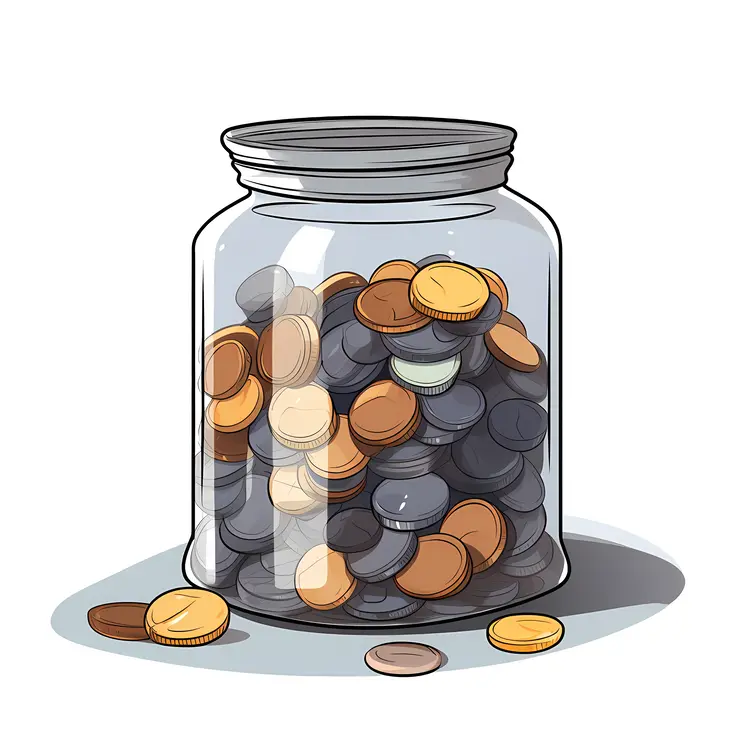 Jar Filled with Coins