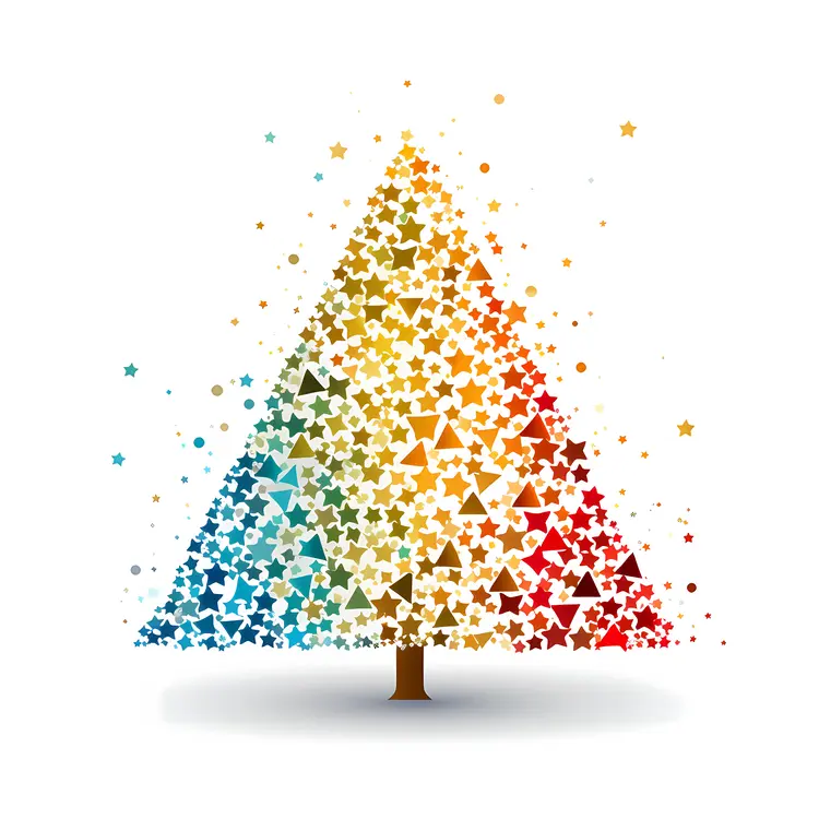 Colorful Starry Christmas Tree