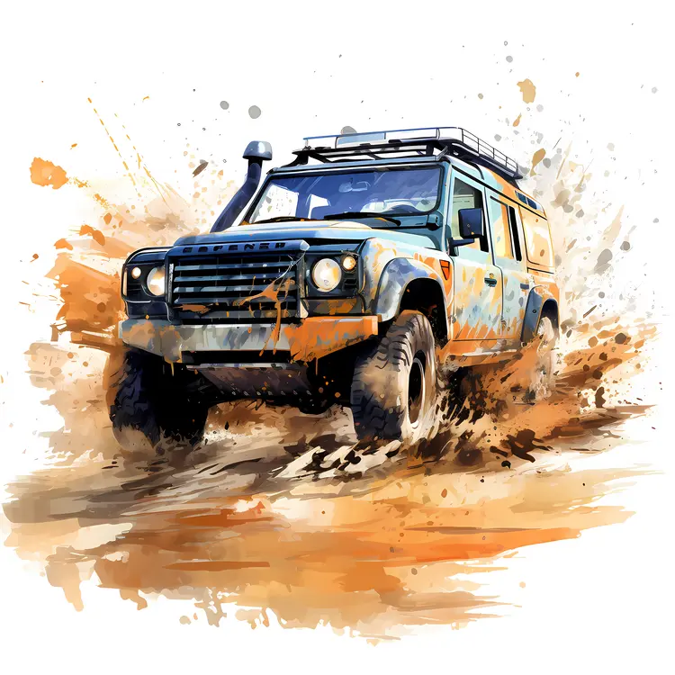 Rugged Off-road Vehicle in Muddy Terrain