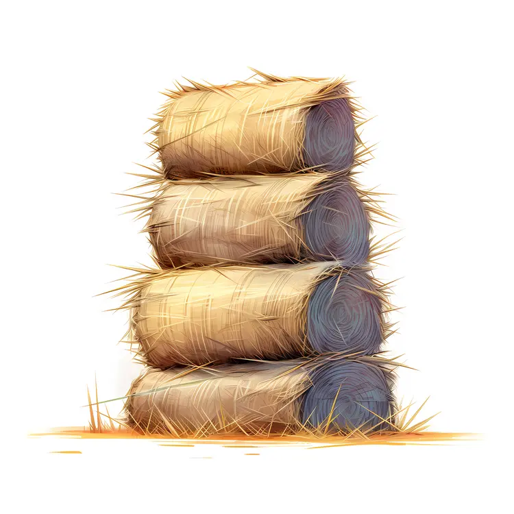 Stack of Hay Bales Illustration