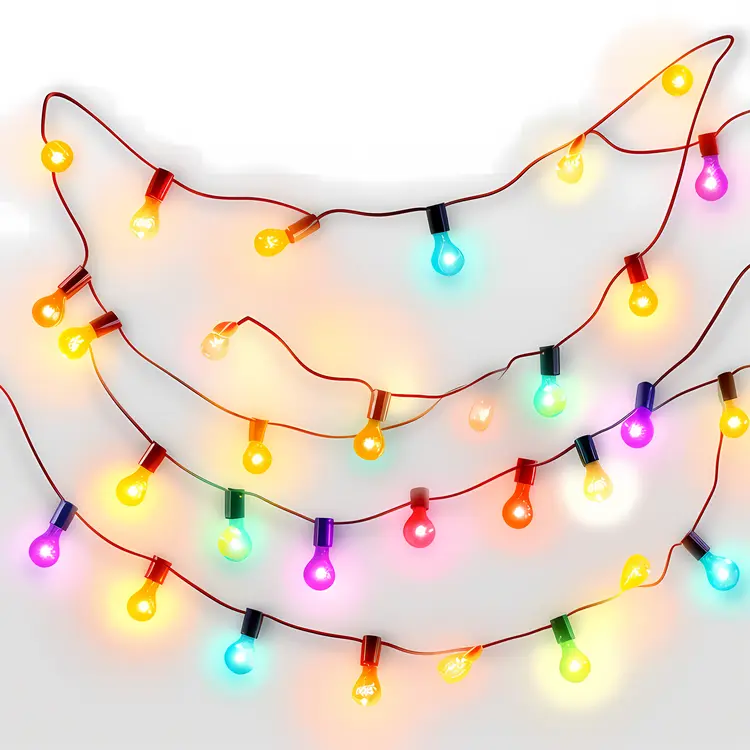 Glowing String of Colorful Bulbs