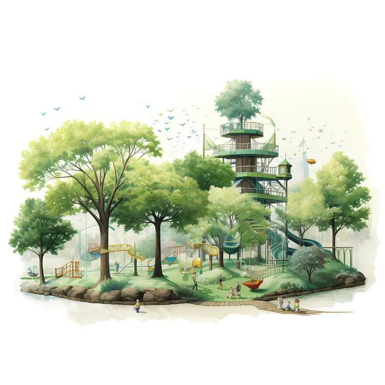 Green Park Playground with Slides