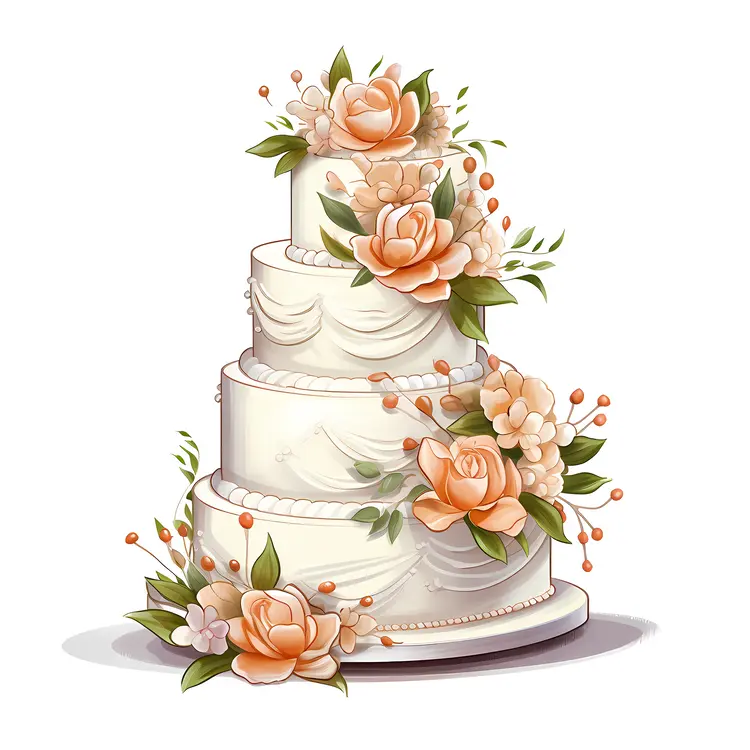 Elegant Floral Decorated Cake