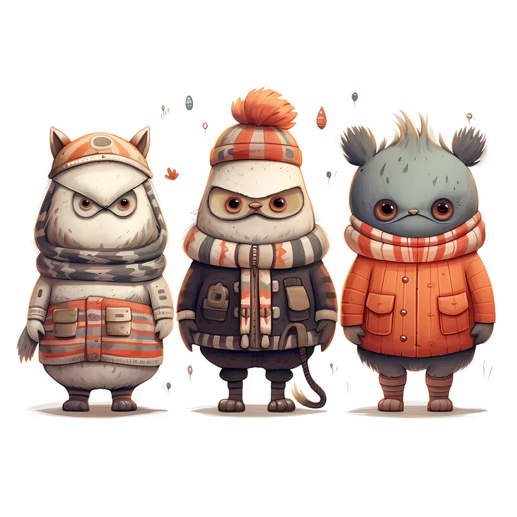 Adorable Animals in Cozy Winter Clothing