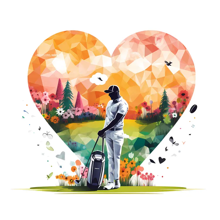 Golfer with Heart-shaped Course