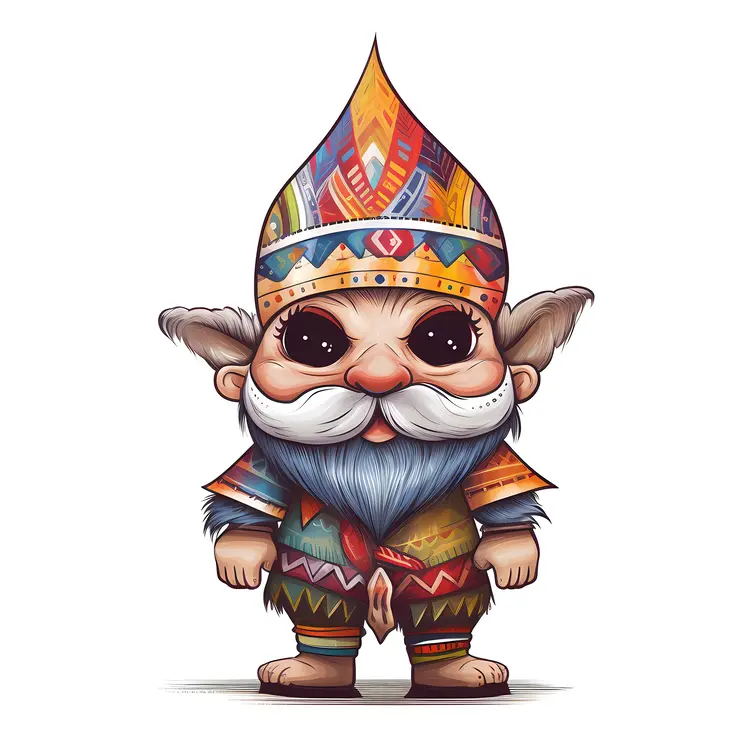 Colorful Gnome in Traditional Attire