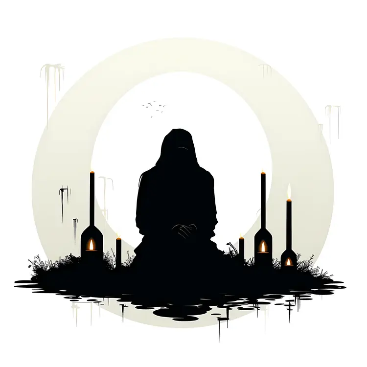 Mysterious Silhouette with Candles
