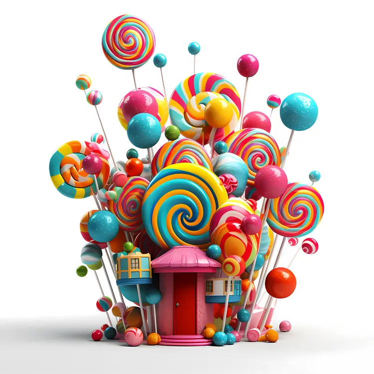 Colorful Lollipops in a Candy Wonderland