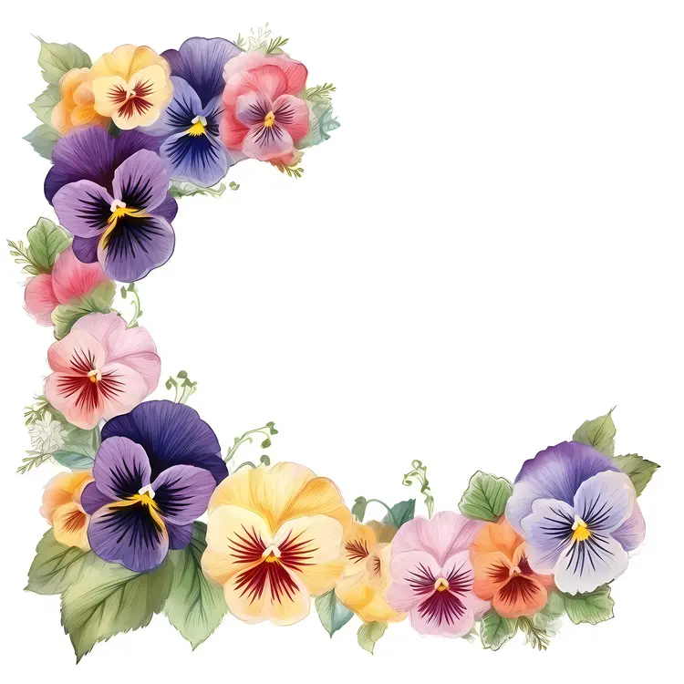 Delicate Pansy Flower Wreath