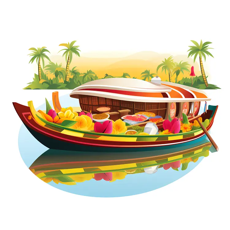 Colorful Boat in Tropical Scenery