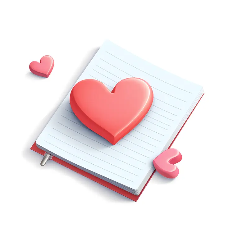 Red Heart on Notebook