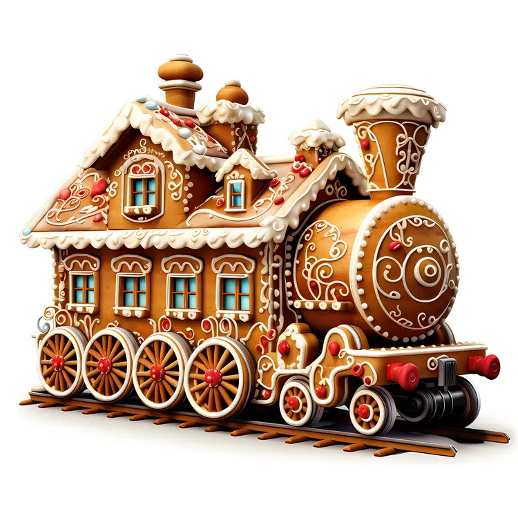Gingerbread Train with House