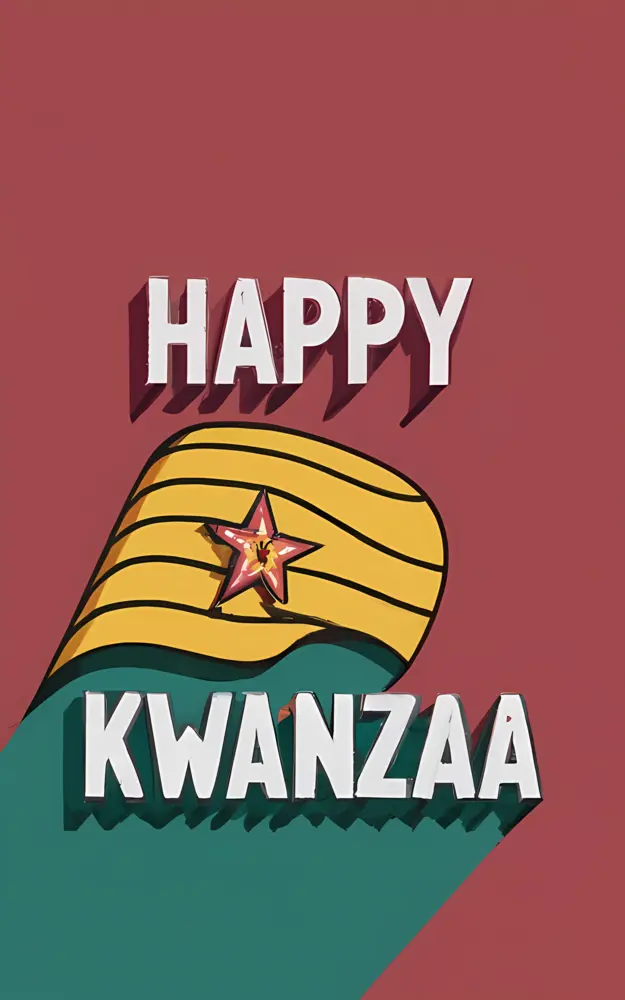 Happy Kwanzaa with Flag and Star