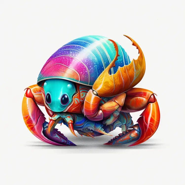Vibrant Colorful Crab Illustration