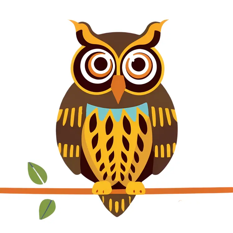 Stylized Owl on Branch