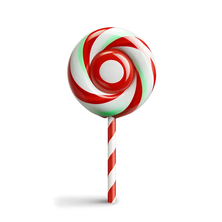 Red and White Swirl Lollipop