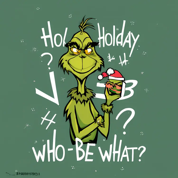 Grinch with Holiday Text