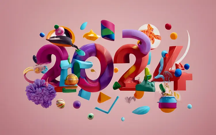 Abstract 2024 with Colorful Elements
