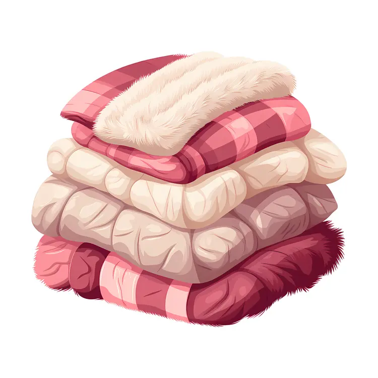 Stack of Colorful Folded Blankets