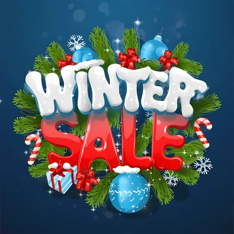 Winter Sale with Festive Decorations