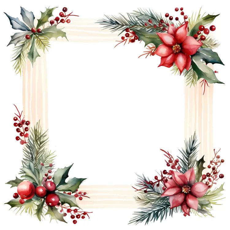 Classic Christmas Wreath with Poinsettias