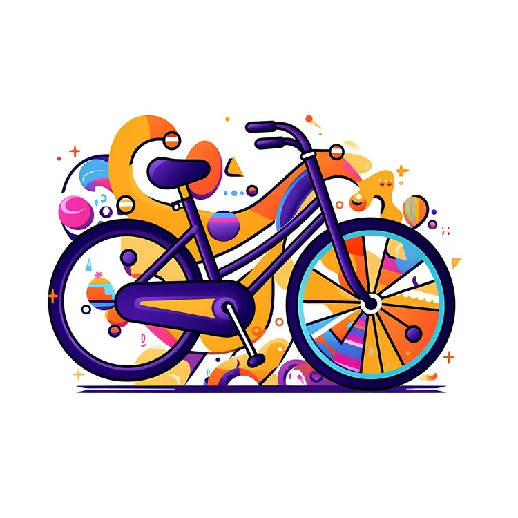 Colorful Artistic Bicycle Illustration