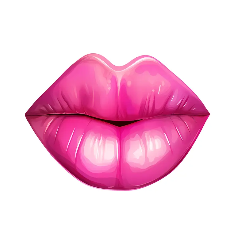 Glossy Pink Lips Illustration