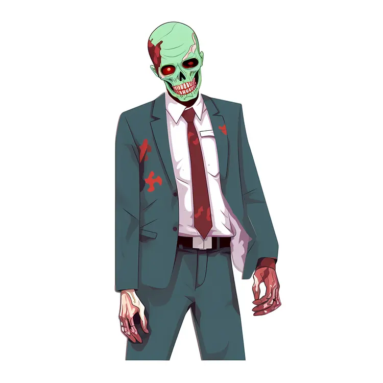 Zombie in Suit for Halloween
