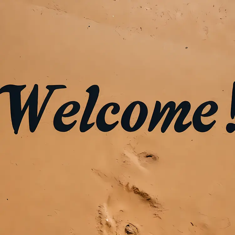 Welcome Sign on Sandy Beach