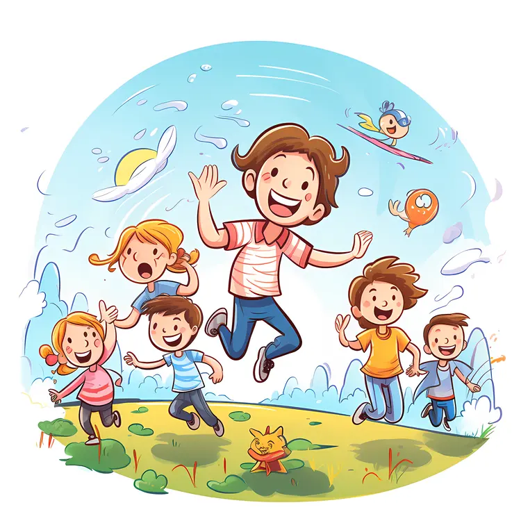 Children Playing Outdoors