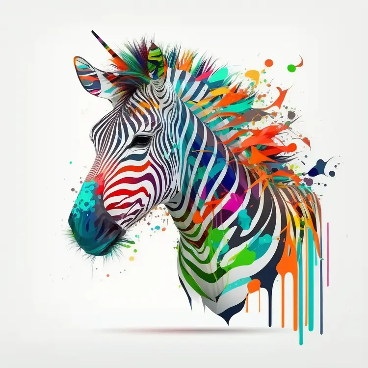 Colorful Artistic Zebra Illustration