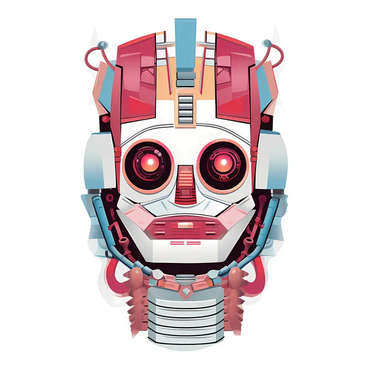 Futuristic Robot Head Illustration