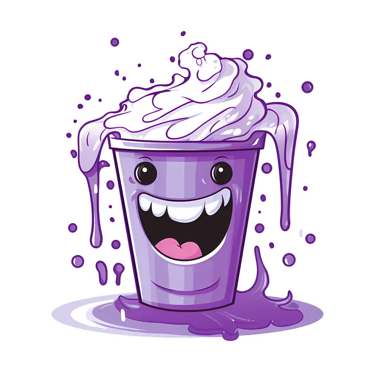 Cute Purple Cup with Whipped Cream