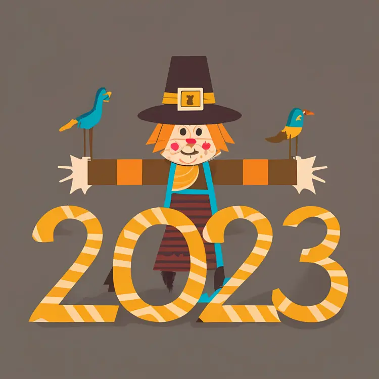 2023 Thanksgiving with Scarecrow and Birds
