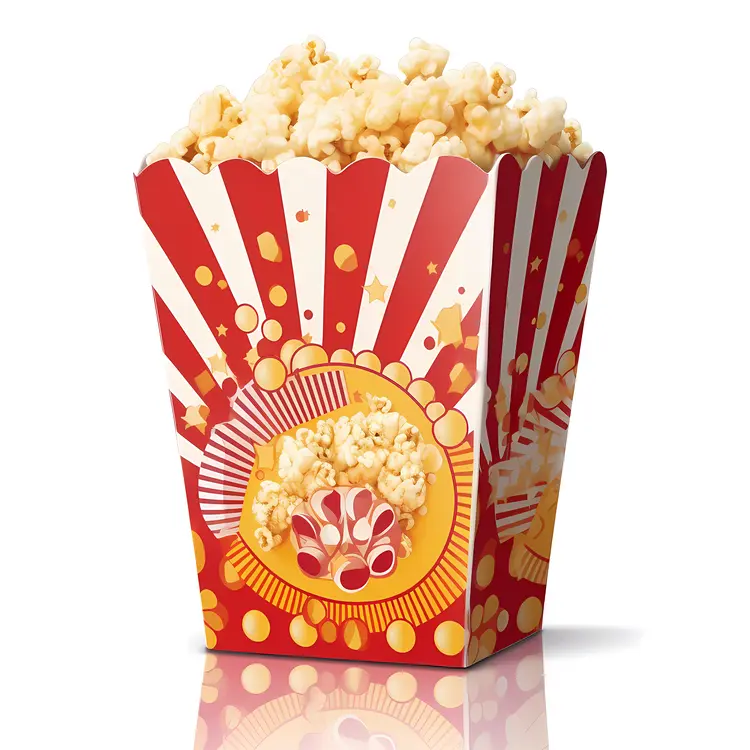 Delicious Popcorn in Red and White Box