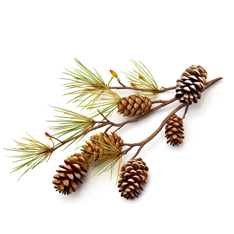 Pine Cones on Branch for Christmas Decoration