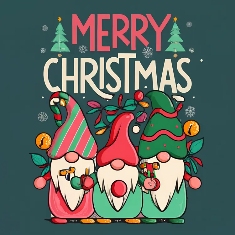 Christmas Gnomes with Festive Hats