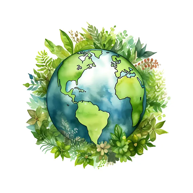 Earth with Lush Green Surroundings