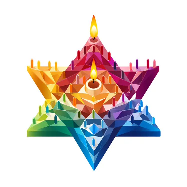 Rainbow Star with Candles for Festival Decoration