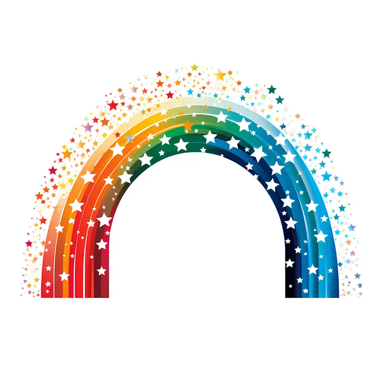 Rainbow Star Arch with Sparkling Stars