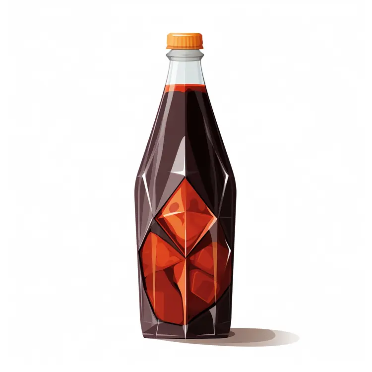Geometric Soda Bottle Illustration