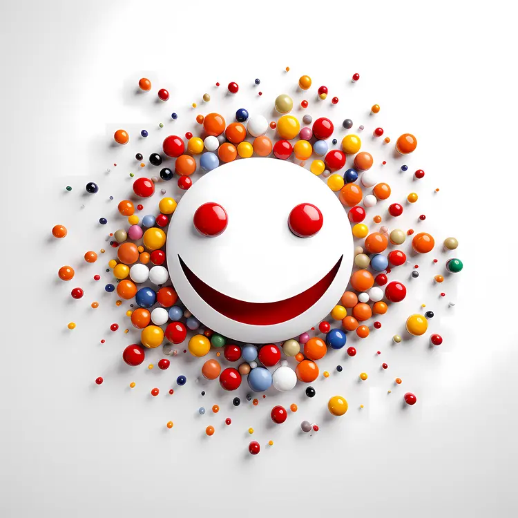 Smiling Face with Colorful Dots