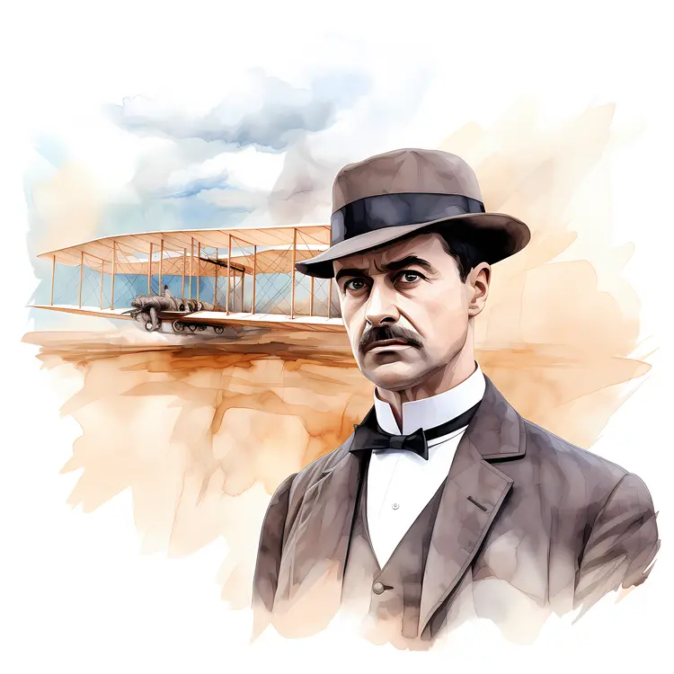 Man in Hat with Biplane