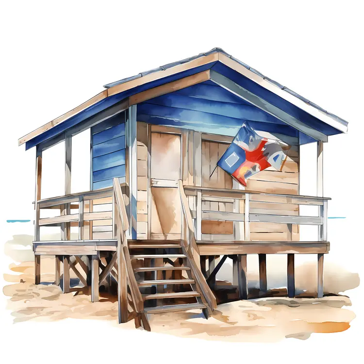 Small Cute Doodle Beach Hut