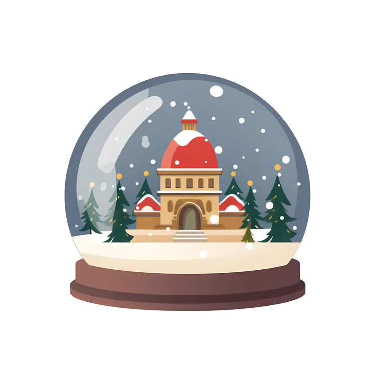 Snow Globe with Large Building